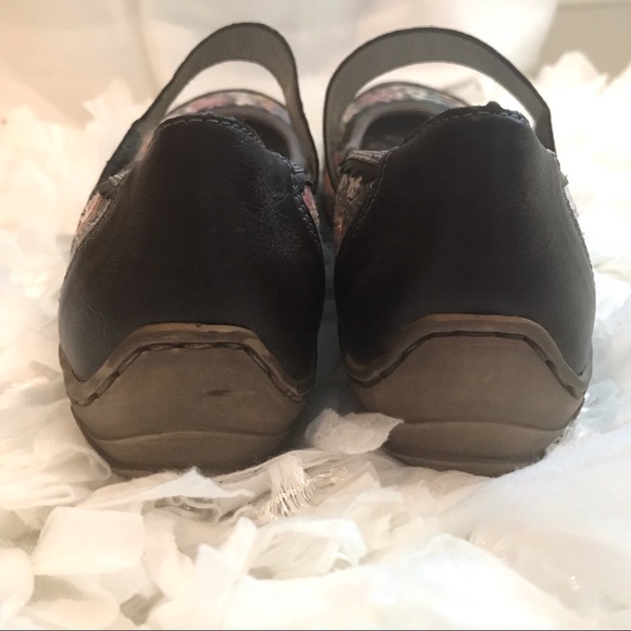 Rieker Brown Floral Cap Toe Mary Janes Size 6 - Picture 4 of 8